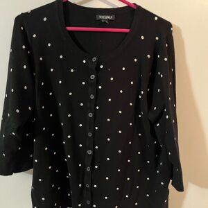 Roz & Ali 1X Black Knit Top sweater